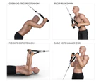 3 in 1 set Tricep Rope Extension + Single Handle + Triangle V Bar Gym Cable Attachment - v bar + rope + 2 handle