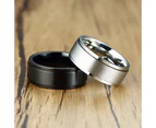Eclectic Collection Unisex Stainless Steel Spinner Ring - silver
