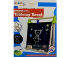 Childrens Table top easel with Chalkboard one side and White board the other