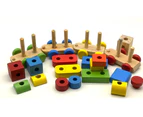 Wooden Puzzle Shapes Stacking Train-18 pieces
