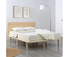 Big Bedding Australia Natural Solid Wood Bed Frame Bed Base with Headboard