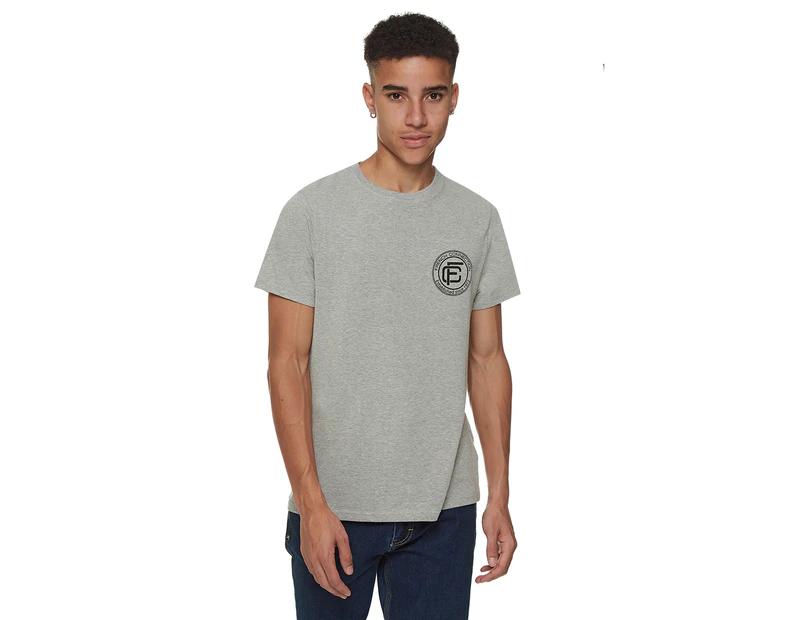 French Connection Men's Crew Neck Graphic Tee / T-Shirt / Tshirt - Grey Heather