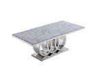 Monaco Marble Top Dining Table (SILVER & GOLD BASE)