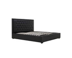 Lima Gas Lift Leather Storage Bed Black