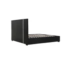 Lima Gas Lift Leather Storage Bed Black