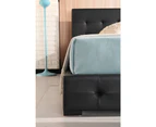 Lisa PU Leather Upholstered Bed Frame Black & White - White