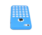 Soft Silicone Coloured Hole Case for Apple iPhone 5c Cover - Blue