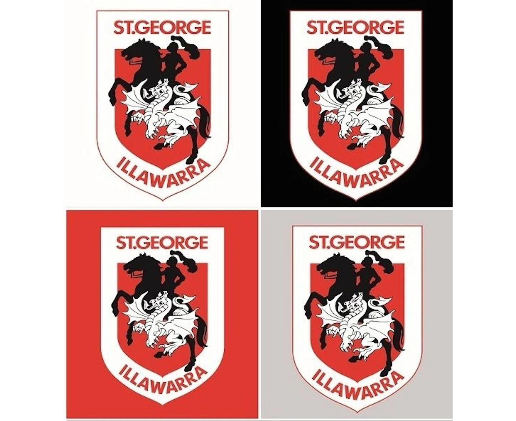 NRL Team Decal Sticker Set - St George Illawarra Dragons