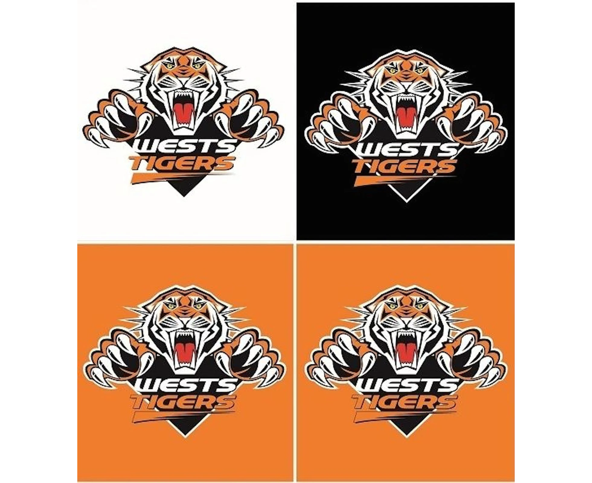 NRL Team Decal Sticker Set - West Tigers