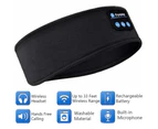 Soft Sleeping Wireless Headphones Bluetooth Headband Music Sport Long Time Play For Sleep, Workout, Running, Yoga - Black