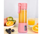 EZONEDEAL Rechargeable Mini Juice Blender Magnetic Secure Switch Electric Fruit Mixer 3D Juicer Cup Smoothie Maker For Superb Mixing 380ml - Pink