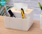 Ortega Home Tissue Box Organiser - White/Natural