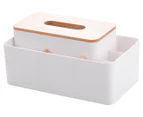 Ortega Home Multipurpose Tissue Box Organiser - White/Natural