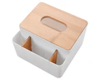 Ortega Home Tissue Box Organiser - White/Natural