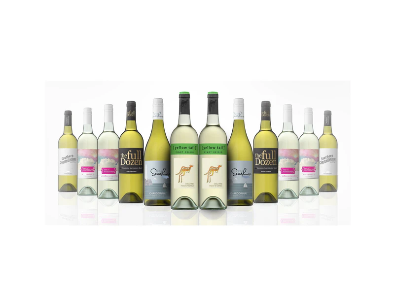Australian Mixed White Wine Carton Featuring Yellow Tail Pinot Grigio (12 Bottles)