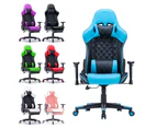 Gaming Chair Ergonomic Racing chair 165o Reclining Gaming Seat 3D Armrest Footrest Blue Black