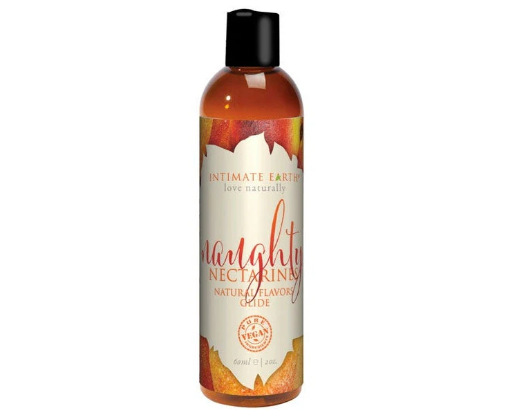 Intimate Earth Naughty Nectarines Glide 2oz Organic Nectarine Flavored Lubricant For Enhanced Pleasure Gender Neutral, Water Based