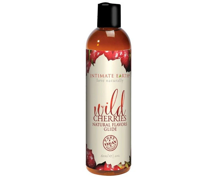 Intimate Earth Wild Cherries Glide 2oz Organic Cherry Flavored Lubricant For Sensual Pleasure