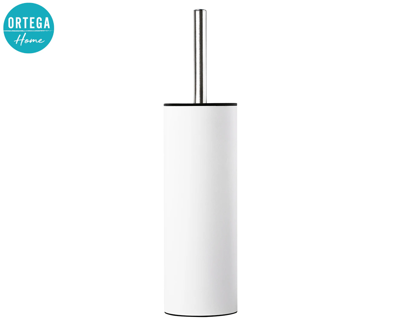 Ortega Home Toilet Brush Holder - White/Black/Silver