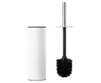 Ortega Home Toilet Brush Holder - White/Black/Silver