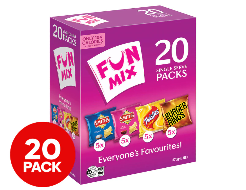 Smith's Fun Mix Box Chips Assorted 375g 20pk