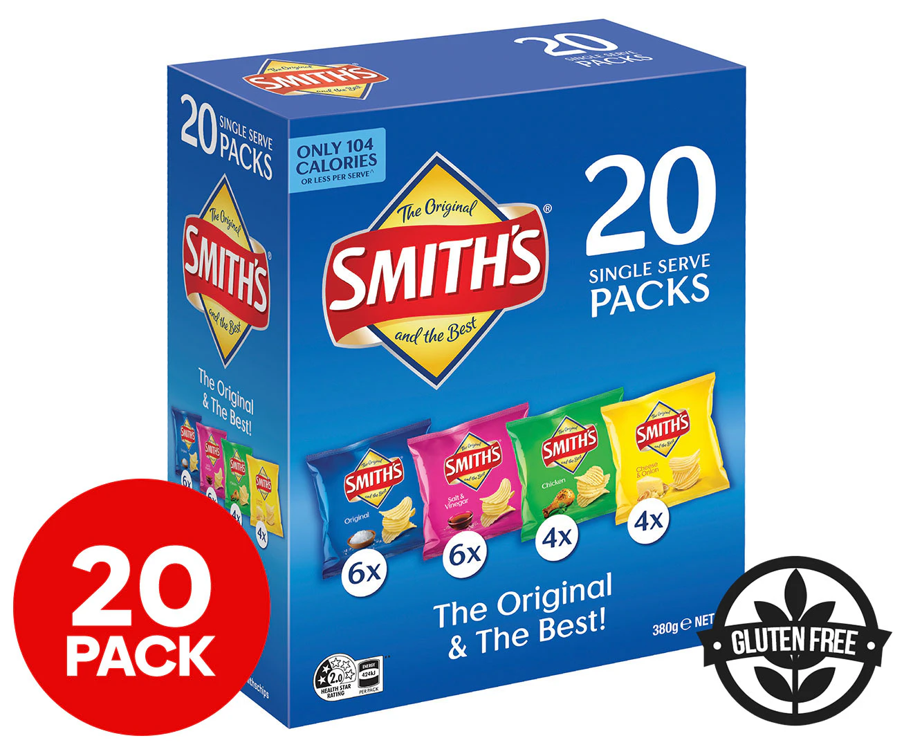 Smiths Potato Chips Original Favourites Multipack Variety 20 Pack