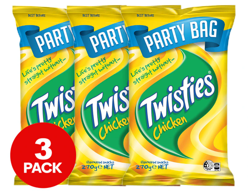 3 x Twisties Party Bag Chicken 270g