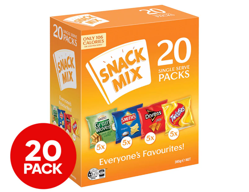 Smith's Snack Mix Box Chips Assorted 395g 20pk