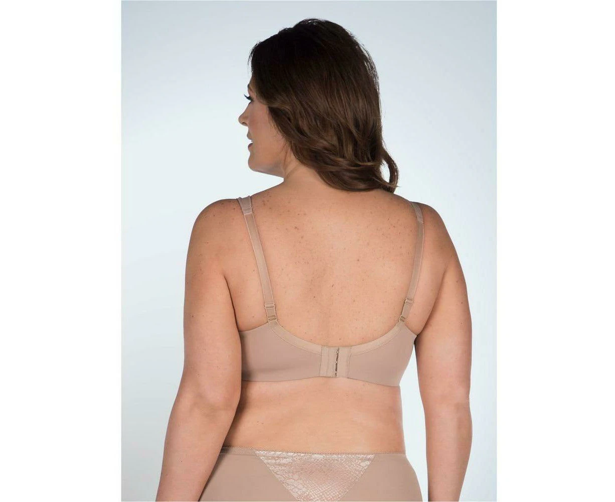 Leading Lady Brigitte Padded Wirefree T-Shirt Bra with Wide Straps in Warm Taupe