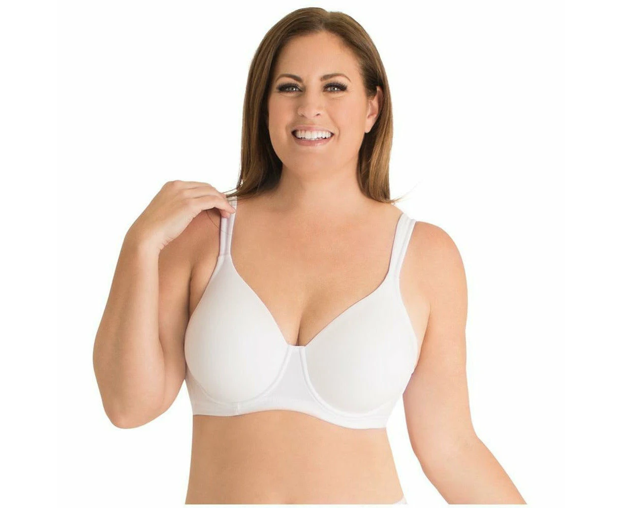 Leading Lady Brigitte Seamless Underwire Full Coverage Plus Size Bra in White