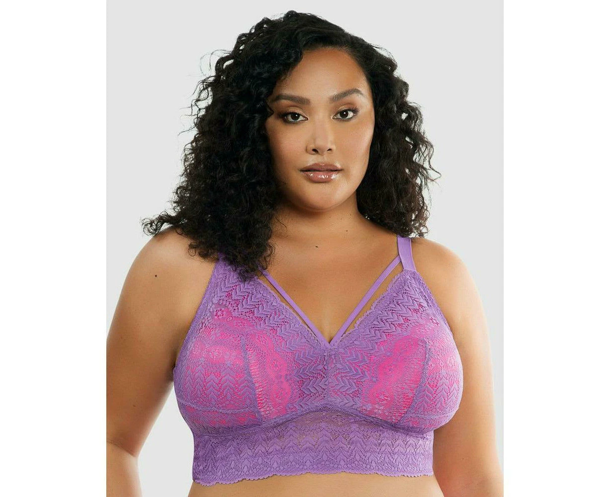 Parfait Mia Wireless Longline Lace Bralette in Light Orchid