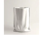 Shoppingbag Ceramic Vase Snow white