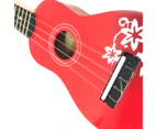 Holysmoke Red Aloha Beginner Kids Ukulele 21” 12 frets 4 Strings