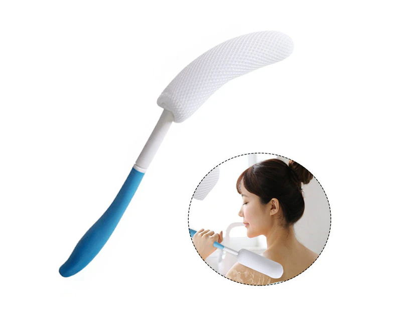 Daxstar Long Anti-Slip Curve Handled Bath Body Brush Exfoliate Bath Brush-Blue