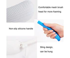 Daxstar Long Anti-Slip Curve Handled Bath Body Brush Exfoliate Bath Brush-Blue