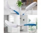 Daxstar Long Anti-Slip Curve Handled Bath Body Brush Exfoliate Bath Brush-Blue