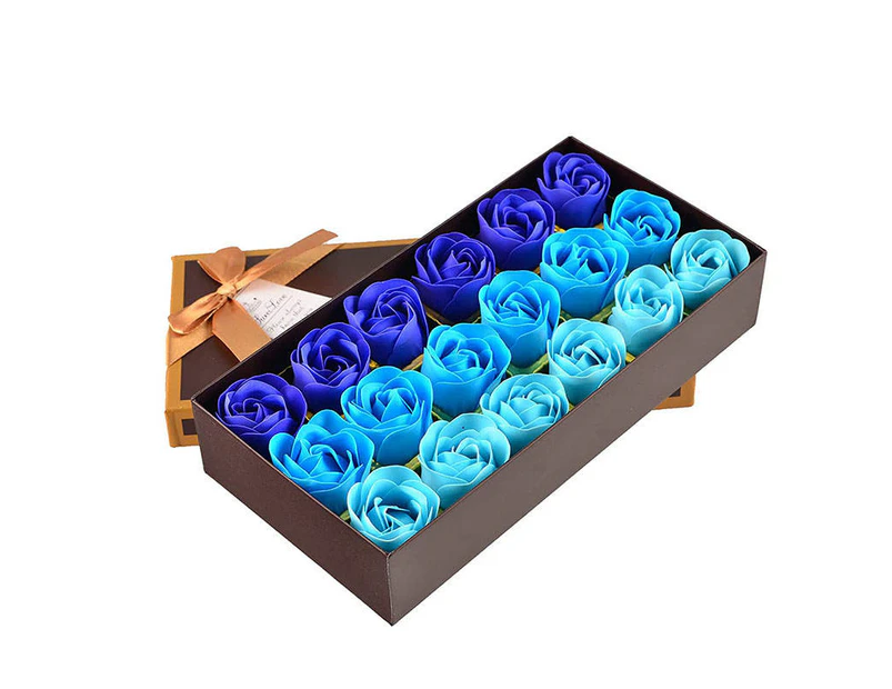 Daxstar Floral Scented Bath Soap Rose Set Flower Petals for Girl Moms-Blue