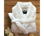 Softouch Luxury 100% Cotton Velour Bathrobes Bath Robes Unisex S/m L/xl - White