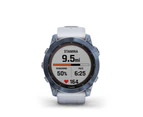 Garmin Fenix 7X Sapphire Solar Multisport GPS Watch [Colour: Mineral Blue DLC Titanium w Whitestone Band]