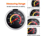 10-400℃ Barbecue Thermometer Gauge Stainless BBQ Smoker Grill Temperature