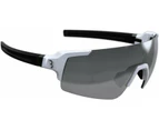 BBB Fullview Sports Glasses Glossy White Frame Smoke Lens - White