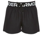 Under Armour Youth Girls' Play Up Solid Shorts - Black/Metallic Silver