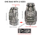 60L+10L Camping Hiking Backpack Sports Outdoor Travel Backpacks Grey