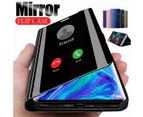 Smart Mirror Leather Stand Case Cover Samsung Galaxy S20+ Ultra - Black