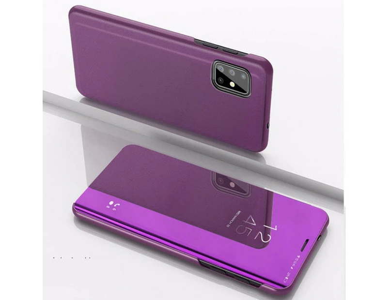 Smart Mirror Leather Stand Case Cover Samsung Galaxy S20+ Ultra - Purple
