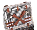 4 Person Picnic Basket Baskets Set Outdoor Blanket Deluxe Wicker Gift Storage