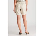 Katies Linen Blend Pocket Detail Shorts - Womens - Stone