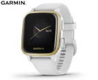 Garmin Venu Sq 40mm Silicone Smart Watch - White/Light Gold