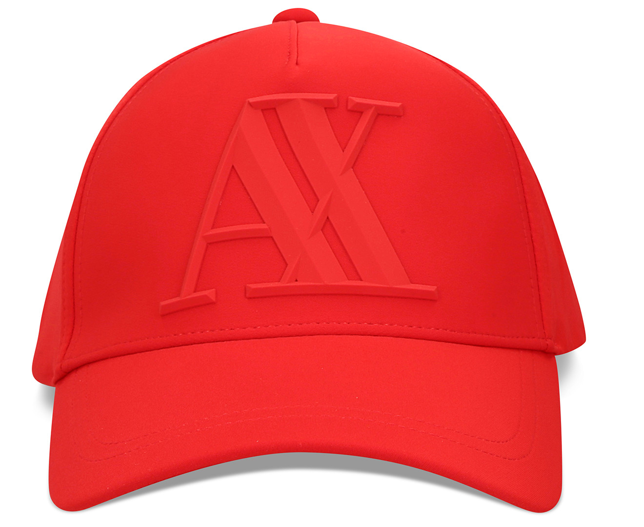 Armani Exchange Rubber Logo Baseball Hat - Absolute Red 