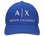 Armani Exchange Embroidered Logo Baseball Hat - Marine Blue/Bianco